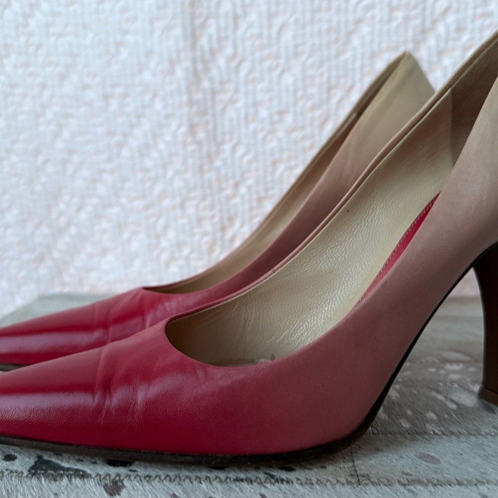 PRADA Ombré Red Pink Nude Pointed Toe Stiletto Pumps 35.5 IT US 5-5 1/2 - Picture 5 of 11